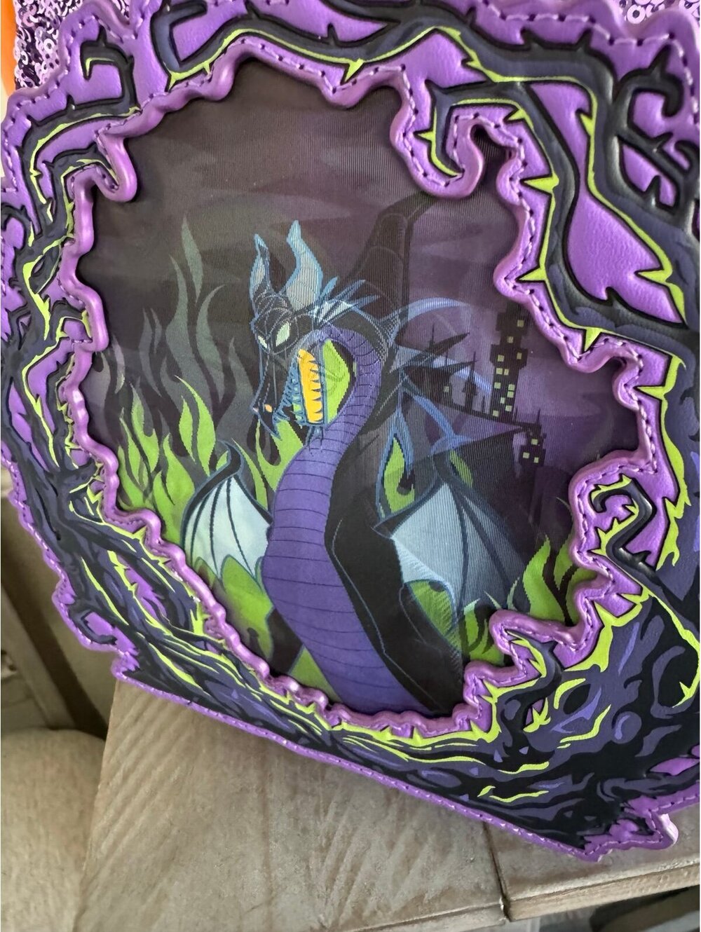 Loungefly Disney Sleeping Beauty Maleficent Lenticular Mini Backpack UK Exc. - Picture 3 of 9